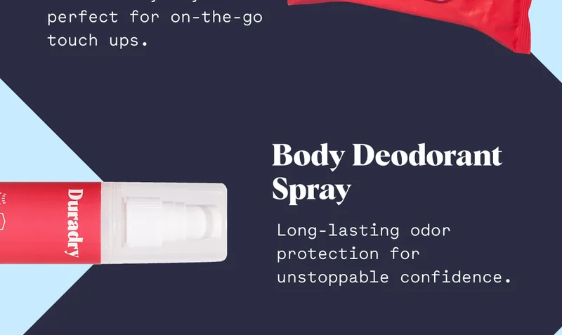perfect for on-the-go touch ups. Body Deodorant Spray Long-lasting odor protection for unstoppable confidence.