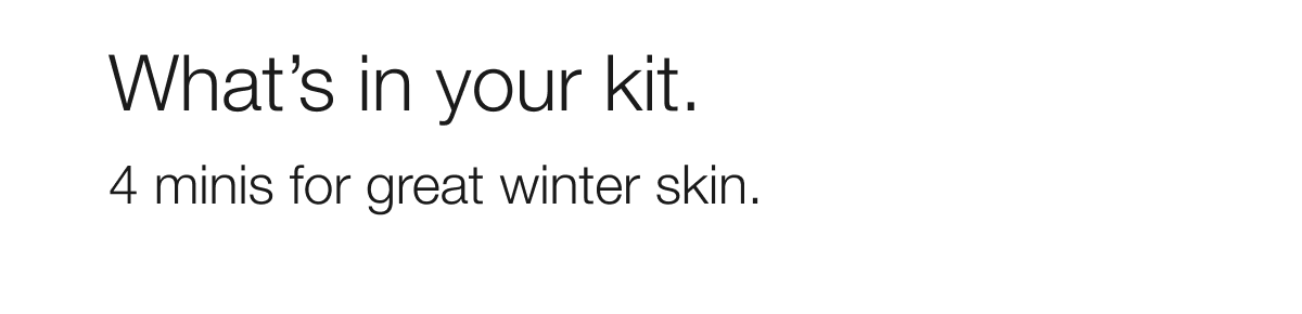 What’s in your kit 4 minis for great skin.