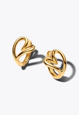 Organically Shaped Heart Stud Earrings