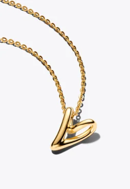 Organically Shaped Heart Small Pendant Necklace