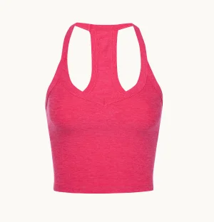 Spacedye On The Up Cropped Tank in Vivid Pink Heather