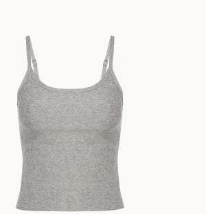 Spacedye Slim Racerback Cropped Tank in Silver Mist