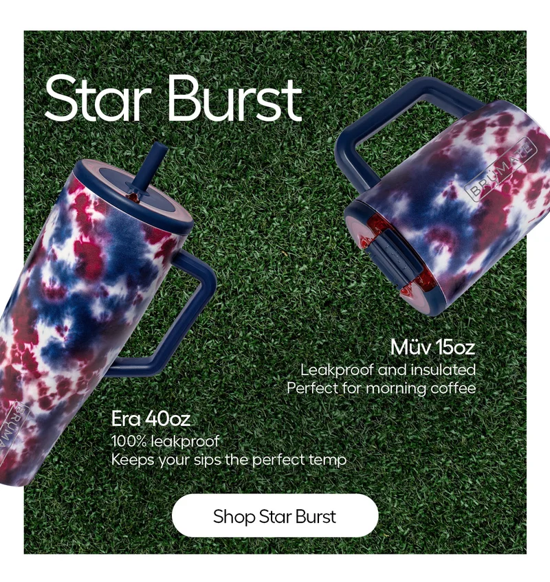 Starburst. Era 40oz, 100% Leakproof. Keeps your sips the perfect temp. Müv 14oz: Leakproof and insulated. Perfect for morning coffee. - Shop Star Burst