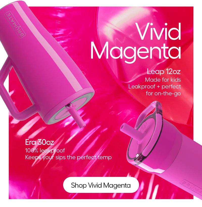 Vivid Magenta. Leap 12oz: Made for kids. Leakproof + perfect for on-the-go. Era 30oz: 100% leakprood, keeps your sips the perfect temp. - Shop Vivid Magenta