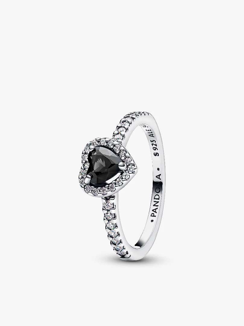 Elevated Black Heart Ring