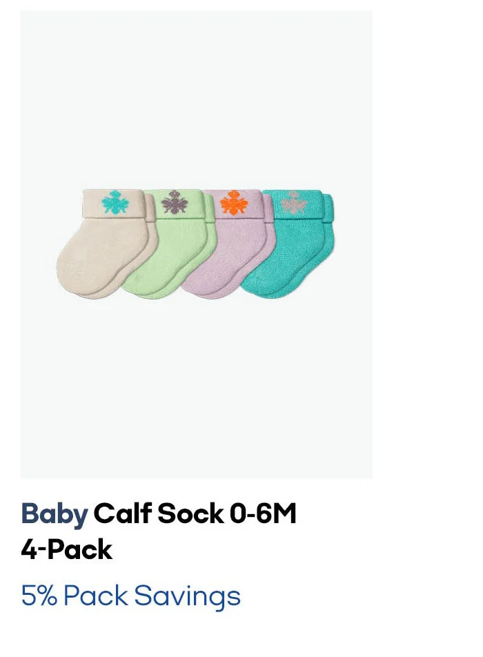 BABY CALF SOCK 0-6M 4-PACK | 5% PACK SAVINGS