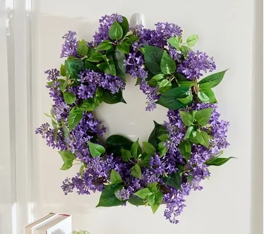 Martha Stewart 26" Indoor/Outdoor Lilac & Leaf Wreath
