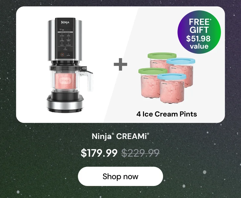 Ninja® CREAMi® + baking sheets and 4 pints ice cream