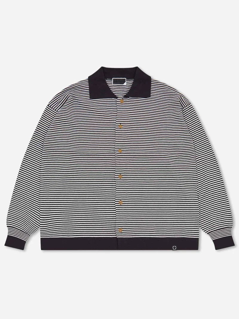 Image of Phingerin Stripe Knit Shirt - Black