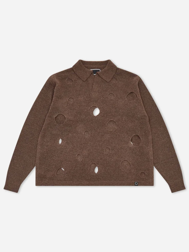 Image of Phingerin Hole Knit Skipper - Brown