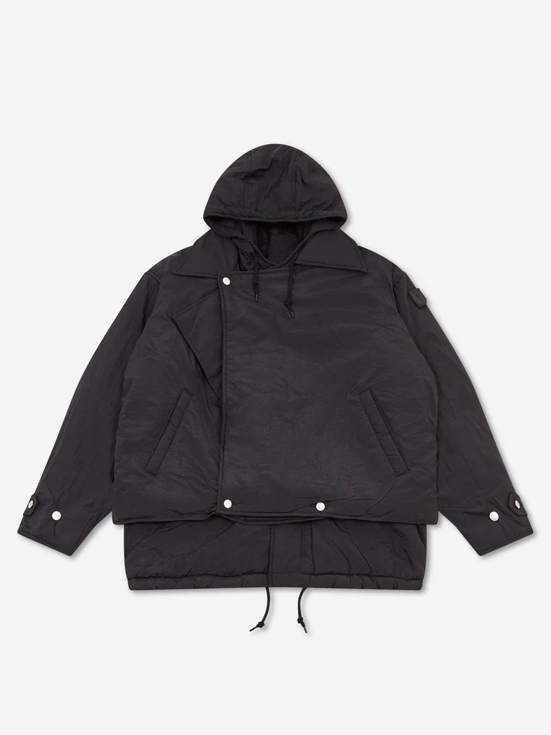Image of Phingerin Double Cushy Hooded Jacket - Black