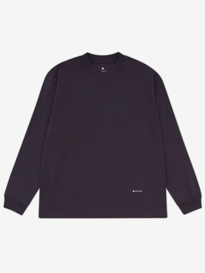 Image of Snow Peak Organic Cotton Mercerized Border L/S T-Shirt - Blue Border