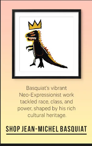 Basquiat’s vibrant Neo-Expressionist work tackled race, class, and power, shaped by his rich cultural heritage: SHOP JEAN-MICHEL BASQUIAT