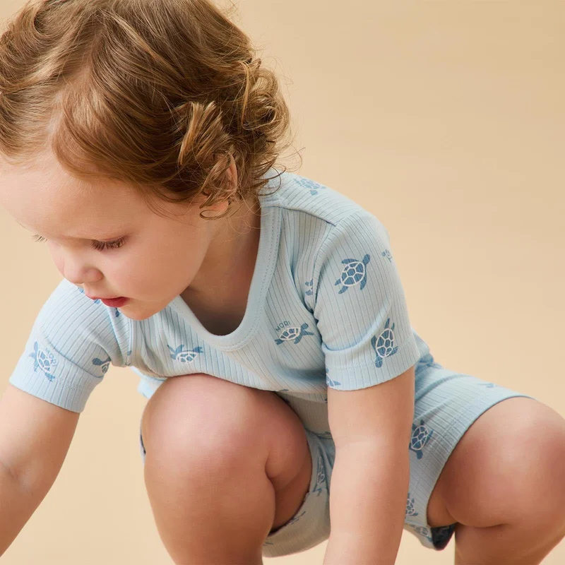 Image of Turtles Ribbed Summer Pajama Set