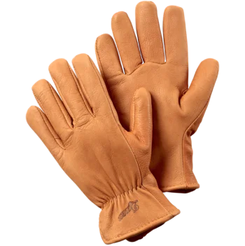 92415 - Lined Saddle Gloves - Pile Lined - Brown Deerskin - Unisex