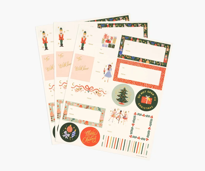 Image of Holiday Gift Stickers - Nutcracker