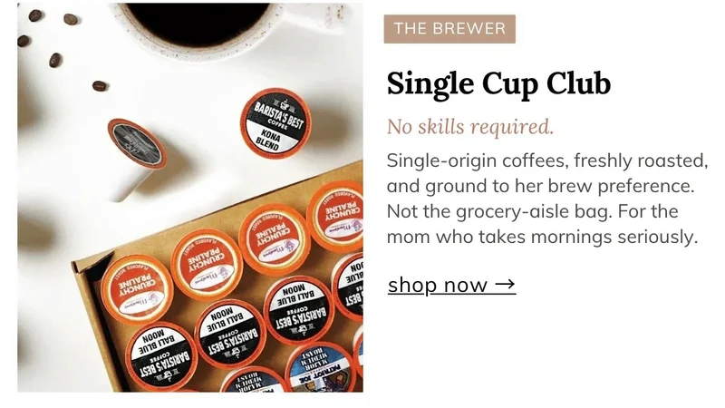 Single Cup Club Membership