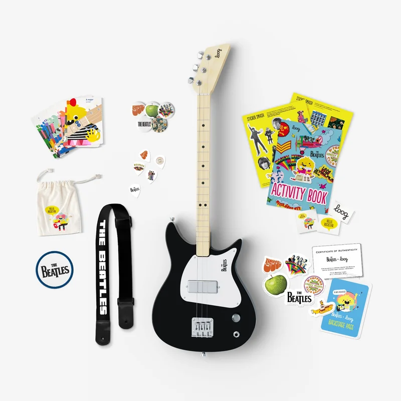 Image of beatles + loog electric guitar