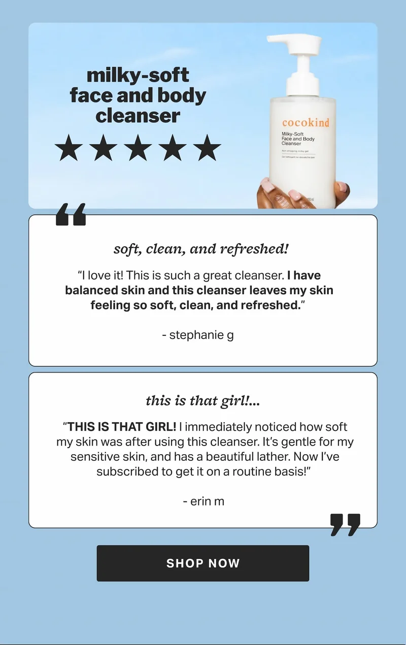 milky-soft face and body cleanser