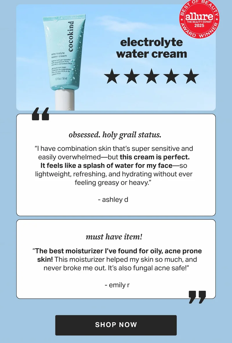electrolyte water cream