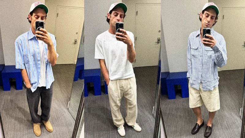 GQ contributor Reed Nelson wearing 3 outfits from Gap.
