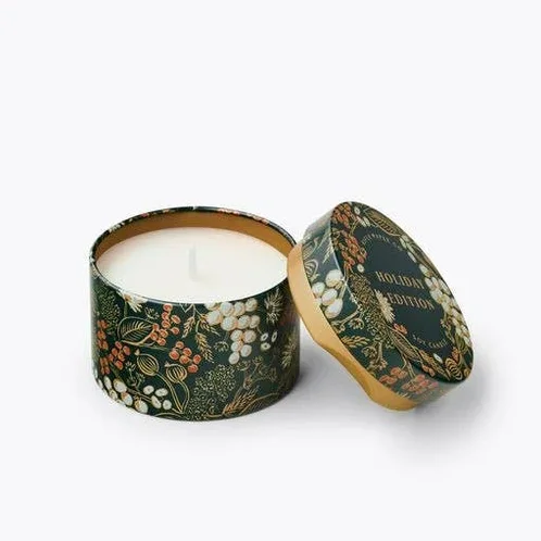 Candle with green floral decoration