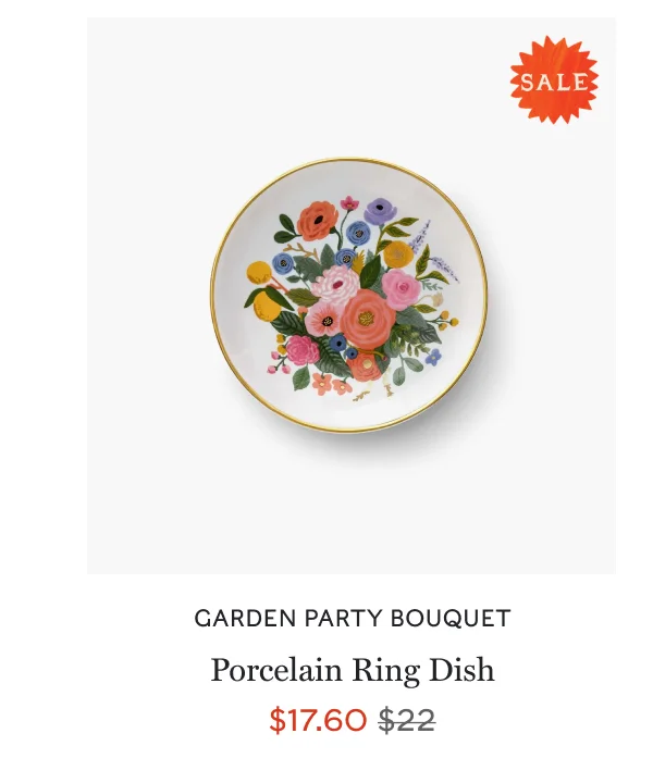 GARDEN PARTY BOUQUET Porcelain Ring Dish