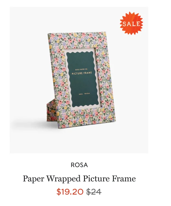 Rosa - Paper Wrapped Picture Frame