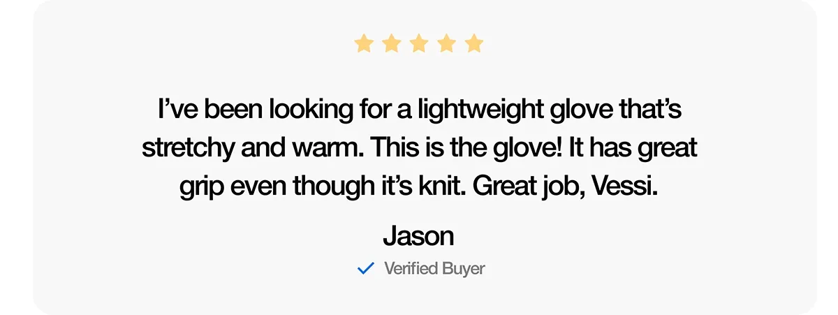 GIF of 5 star reviews for the Forecast Gloves.