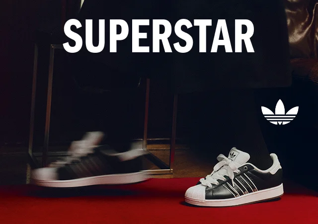 product shot of black and white superstar