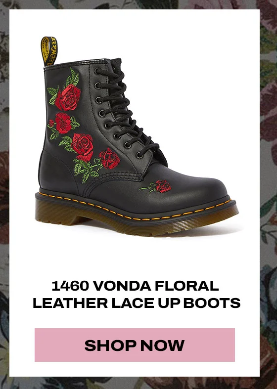 1460 VONDA FLORAL LEATHER LACE UP BOOTS