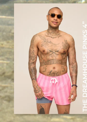 Lined Classic Swim Trunk: The Dreamhouse Pinks 4"
