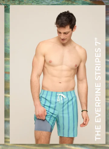 Lined Classic Swim Trunk: The Everpine Stripes 7"