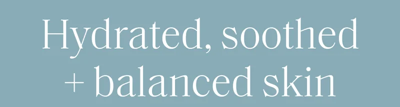Hydrated, soothed + balanced skin