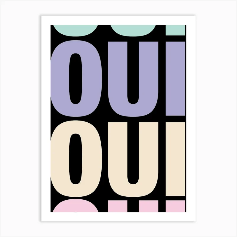 Image of Oui Typography Poster Art Print