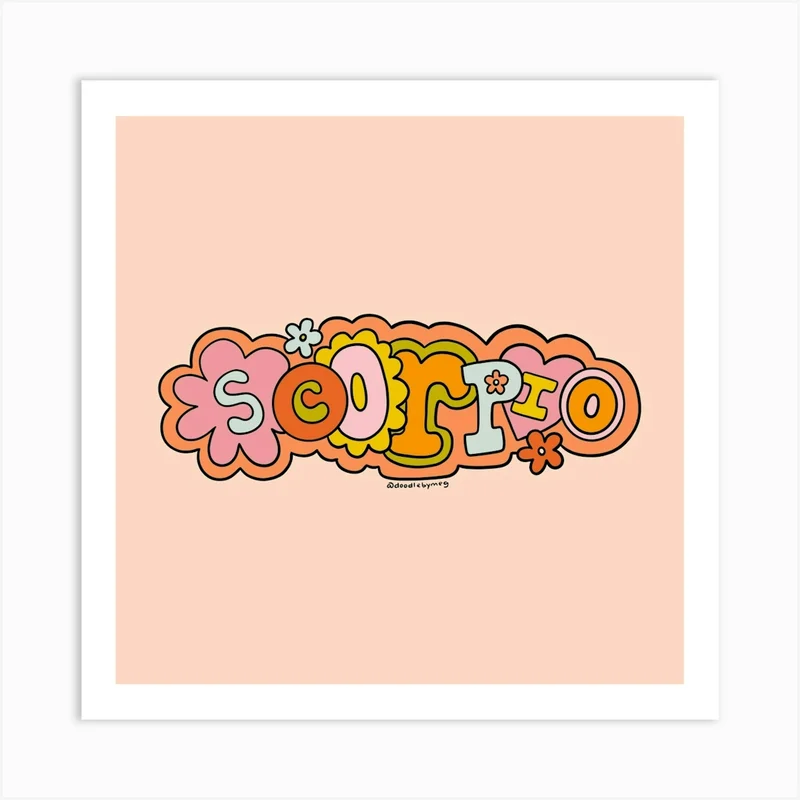 Image of Scorpio Doodle Letters Art Print