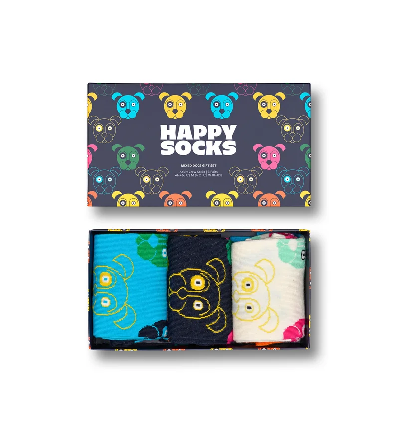 3-Pack Mixed Dog Socks Gift Set