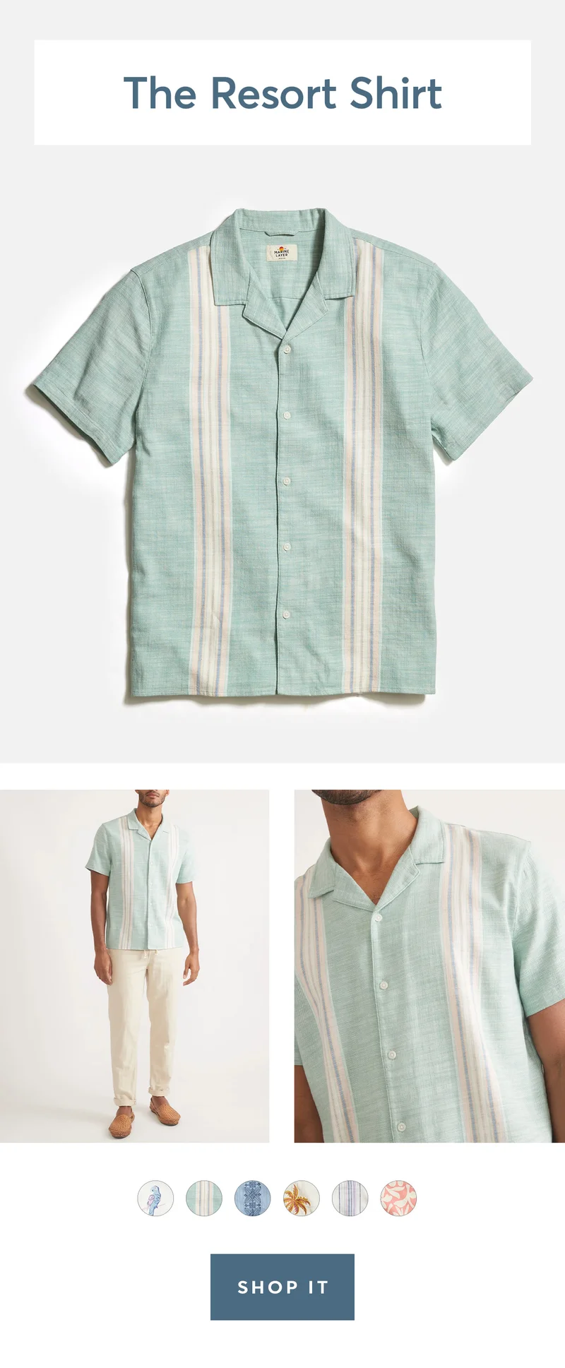 Resort Collar Stretch Selvage
