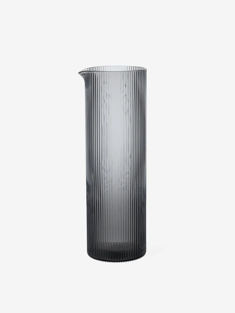 Image of ferm LIVING Ripple Water Jug - Smoked Grey