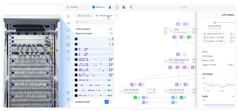 A new infrastructure topology view that creates a digital twin of your rack, giving you instant visibility into critical links while ensuring disruptions remain tightly controlled.