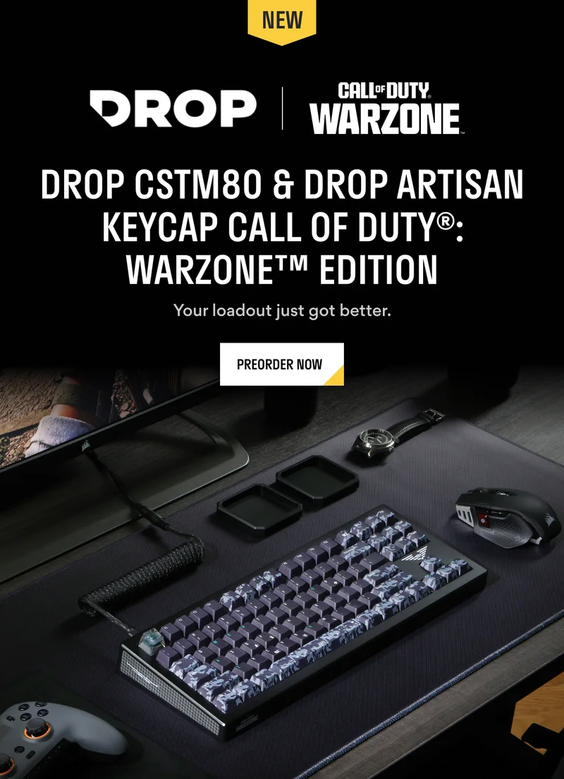 Drop CSTM80 & Drop Artisan Keycap Call of Duty®: Warzone™ Edition Drop CSTM80 & Drop Artisan Keycap Call of Duty®: Warzone™ Edition