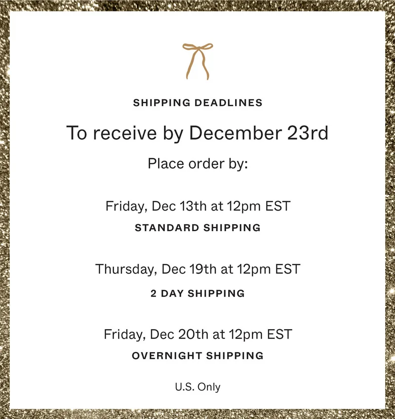 Shipping Deadlines