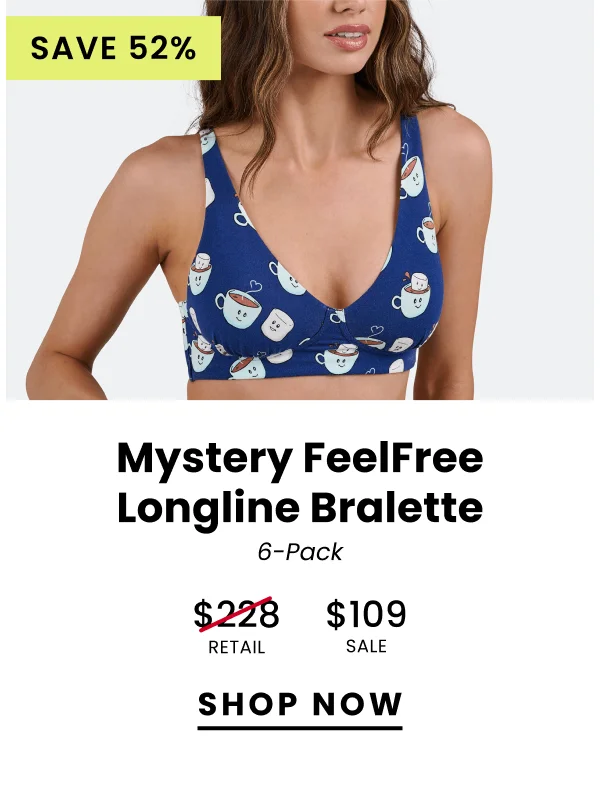 Mystery FeelFree Longline Bralette 6 Pack