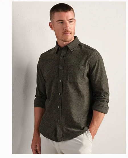 WFH Shirt: Lichen Green Heather