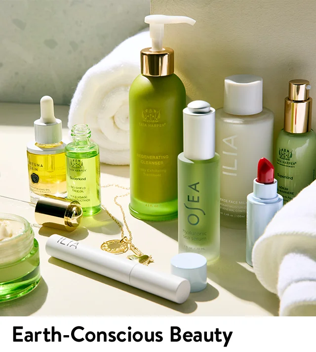 An assortment of eco-friendly skin care products.