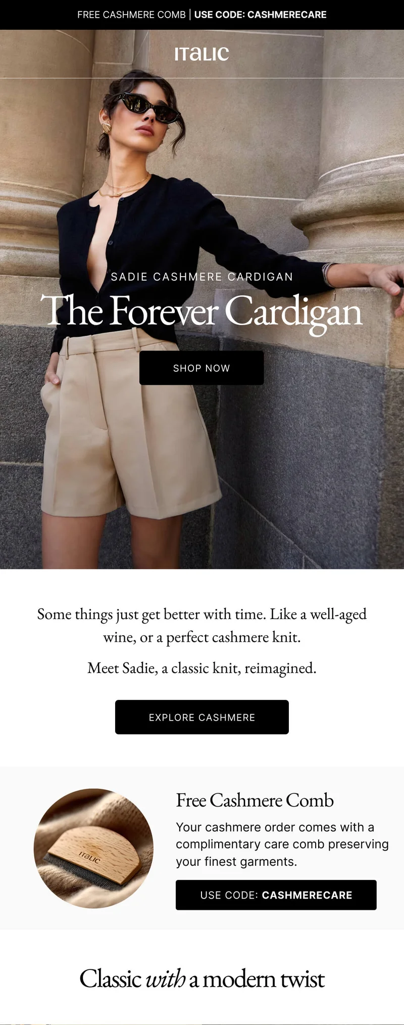 Italic | Life is the luxury | Sadie Cashmere Cardigan