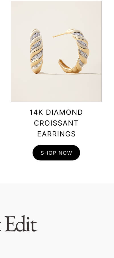 14K diamond Croissant Earrings