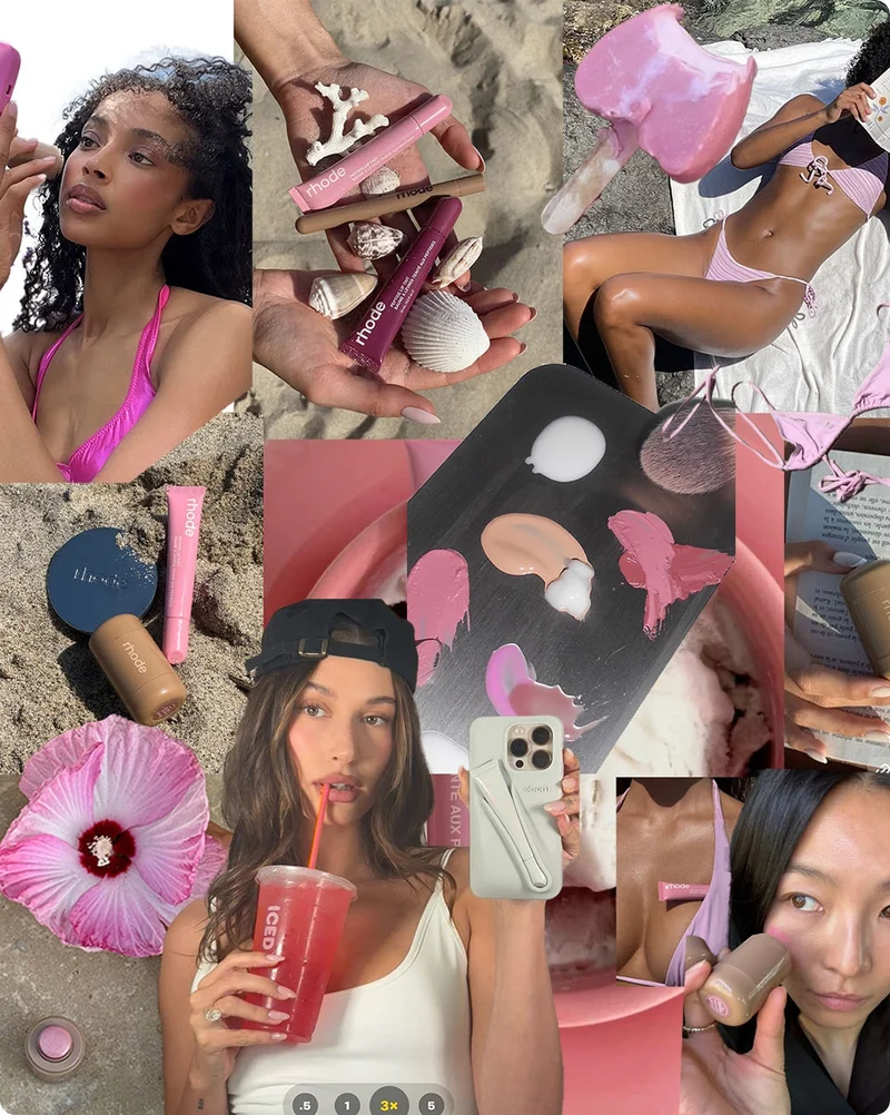 Pack rhode in your suitcase or beach bag for hydrated skin and a sun-flushed glow wherever you go. Reach for pink, coral, and toasty blush + lip shades for warm days at the beach and golden hour evenings. Don't forget SPF to protect your skin!