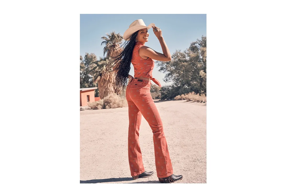 Red Matching Denim Outfit