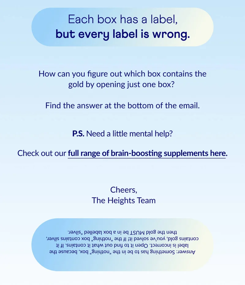 Find the answer at the bottom of the email.